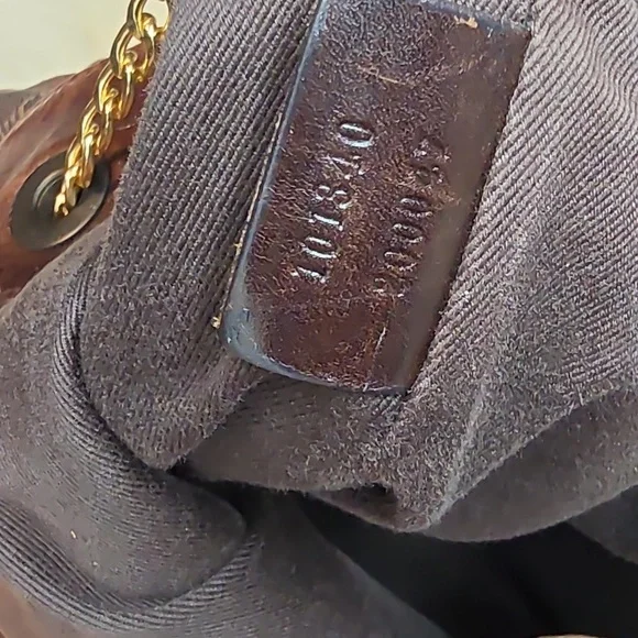 Gucci Brown Shoulder Bag with Gold Chain - Picture 10 of 13